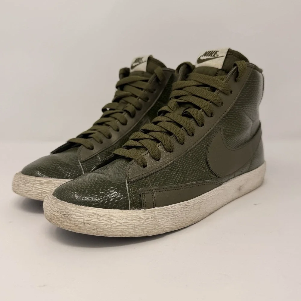 Nike Blazer Mid Leather Premium Snake Women's‎ US 8.5 Olive Green 685225-300